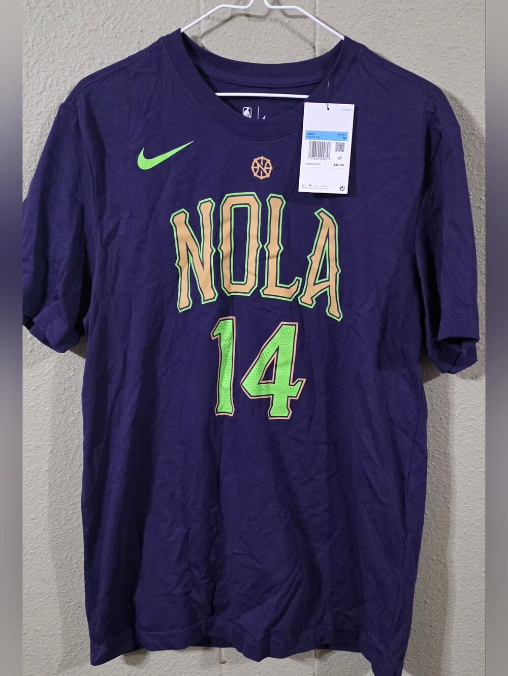 NWT $40 Men's Nike NOLA NBA Ingram Tee Sz M